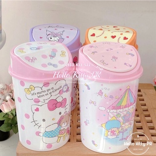 Thùng rác nắp lật Hello Kitty, Melody, Cinnamoroll, Little Twin Star