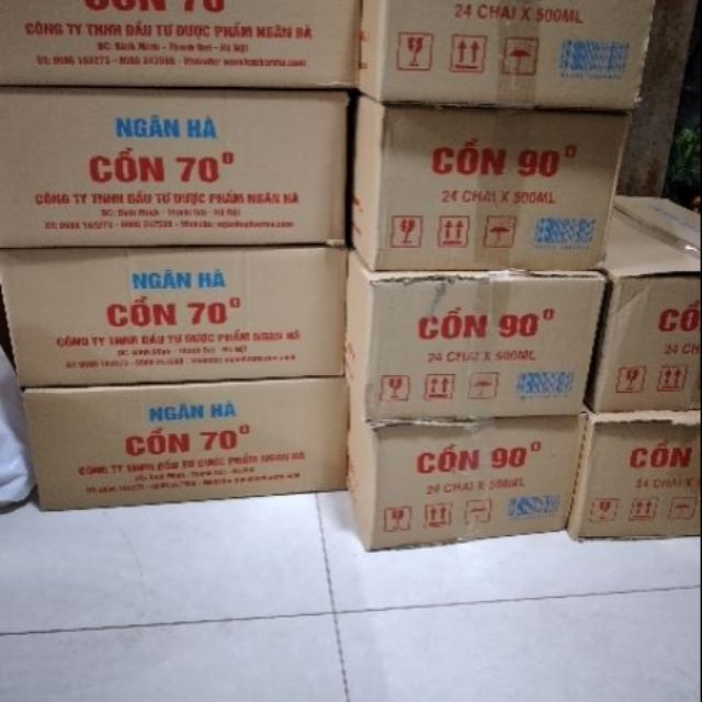 Combo 8 chai cồn Y tế Ethanol 70 độ - cồn 90 độ (thể tích 500ml/chai)