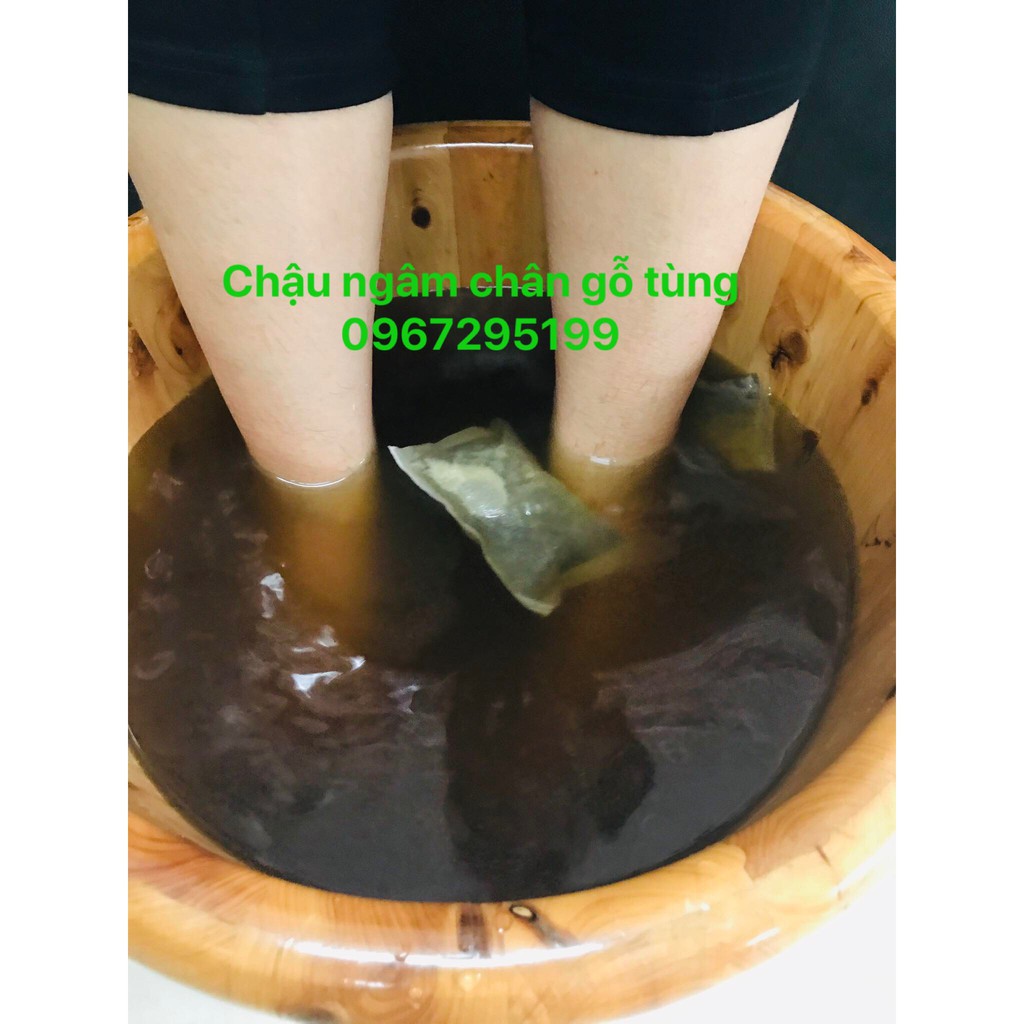 [LOẠI 1 GIỮ NHIỆT>1.5TIẾNG] Chậu ngâm chân gỗ tùng massage lưu thông kinh lạc, tăng cường giấc ngủ