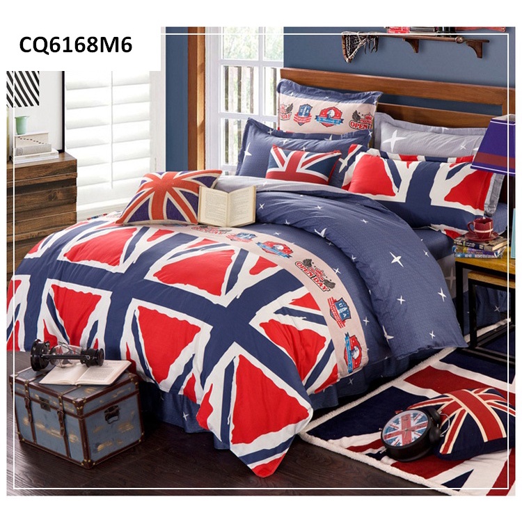CQ6168-Bộ chăn ga gối cotton hàng nhập cho giường 120 và 180*200cm