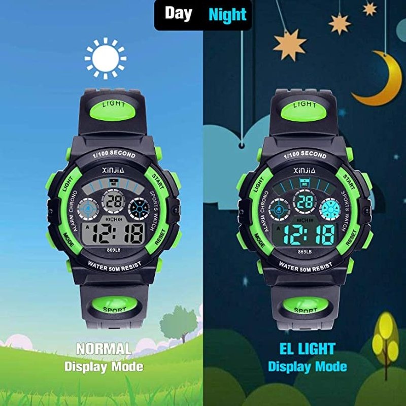 [Kids Led Digital Sports Silicone Rubber Digital Watch] [Children Waterproof Sport Electrical LED Watches] [Perfect Gifts Wristwatch For Student Boys &amp; Girls]