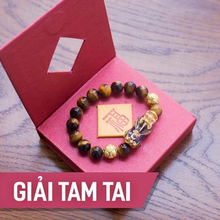 Vòng Tay Tỳ Hưu Đá Mắt Hổ Mix Tỳ Hưu Đổi Màu Giải Tam Tai