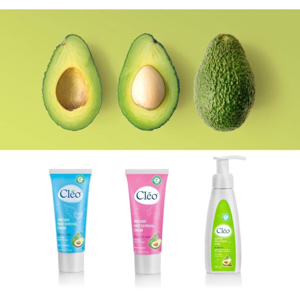 Kem Tẩy Lông Cho Da Nhạy Cảm Cleo Avocado Hair Removal Cream Sensitive Skin 50g