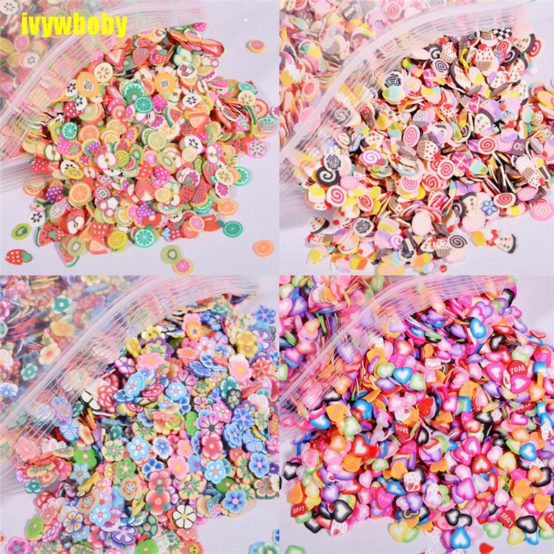 Túi 100 Hạt Đất Sét 10mm Hình Động Vật / Trái Cây / Bánh Cupcake DIY