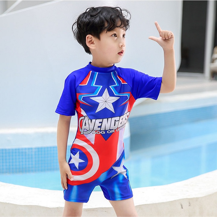 Đồ Bơi Bé Trai, Đồ Bơi Bé Gái  Họa Tiết Avenger Cho Bé Từ 15-36kg