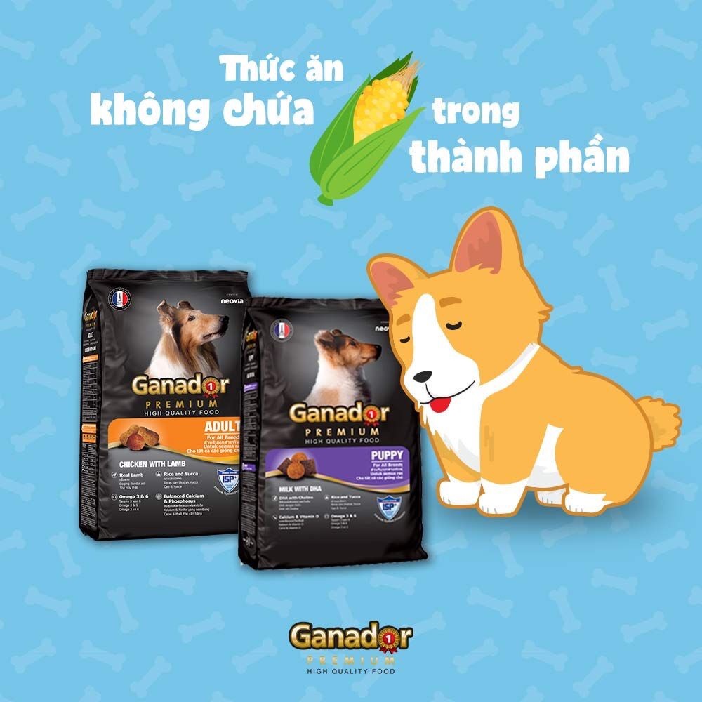 Thức Ăn Cho Chó - Hạt GANADOR chó con / chó lớn 400g
