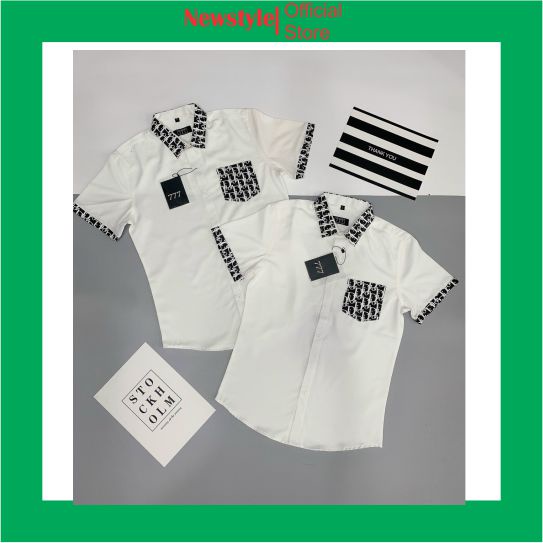 Áo sơ mi nam cao cấp giá rẻ tay ngắn có túi họa tiết vải lụa mẫu mới nhất NEWSTYLE FASHION