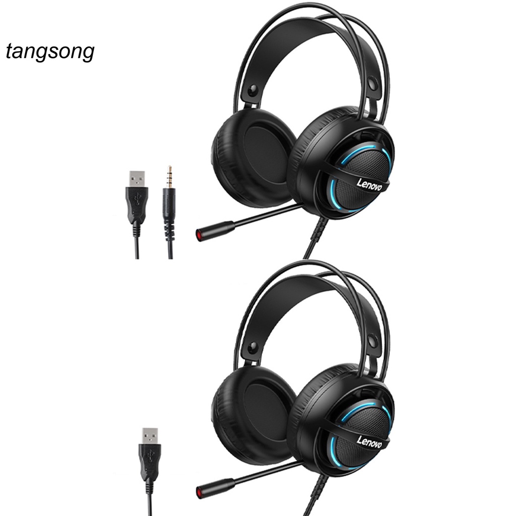 Tang_ Lightweight Gaming Headphone USB/3.5mm Computer Wired Headset Noise Reduction for Gaming