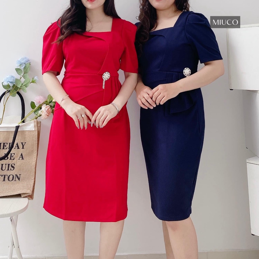 Đầm đi tiệc cho mẹ u40 u50 - Đầm Peplum che bụng