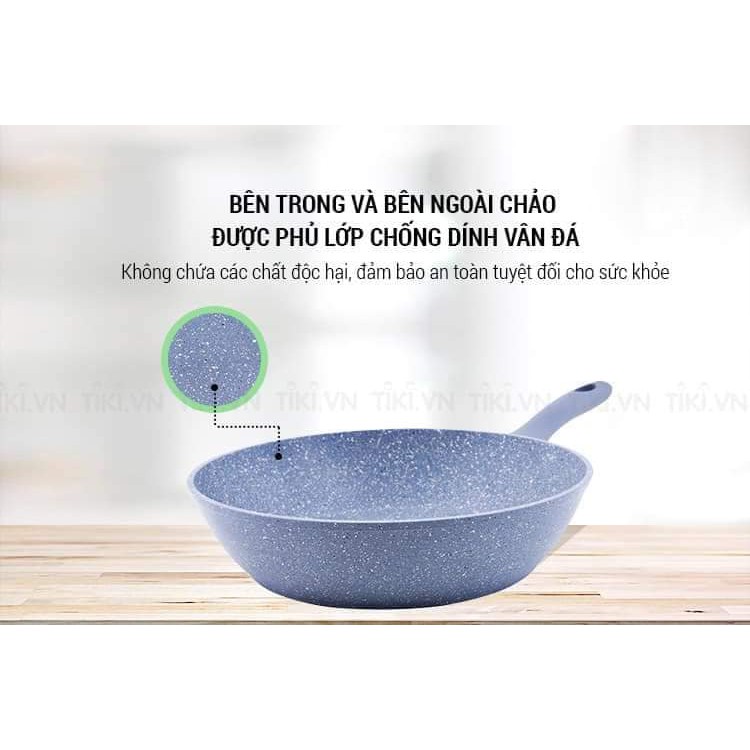 Chảo Đá sâu lòng chống dính dùng được bếp từ, từ size: 20, 22, 24, 26, 28, 30 cm thương hiệu Green Cook