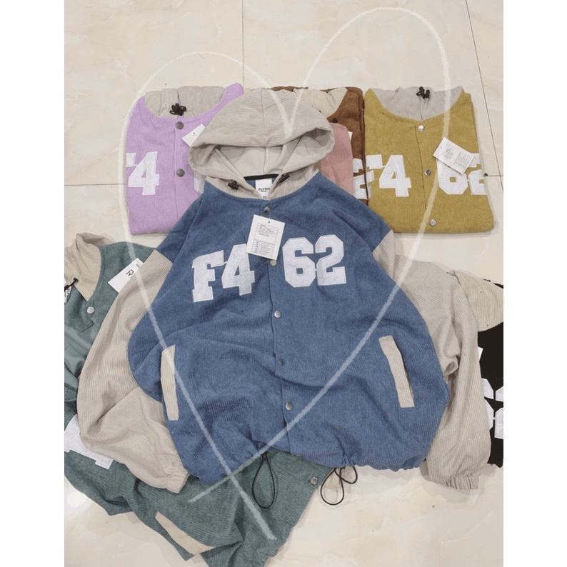 Áo Khoác Nhung Nữ F462 Có Nón Khác Màu Chất Nhung Tăm Mát Sịn Logo Thêu Form Chuẩn Mặc Mát Thoáng [NEW UNISEX]