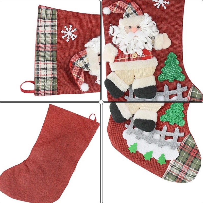 Vớ Treo Hình Gấu / Tuần Lộc / Cây Thông Giáng Sinh Dễ Thương Trang Trí Nhà Cửa / Tiệc Giáng Sinh DIY