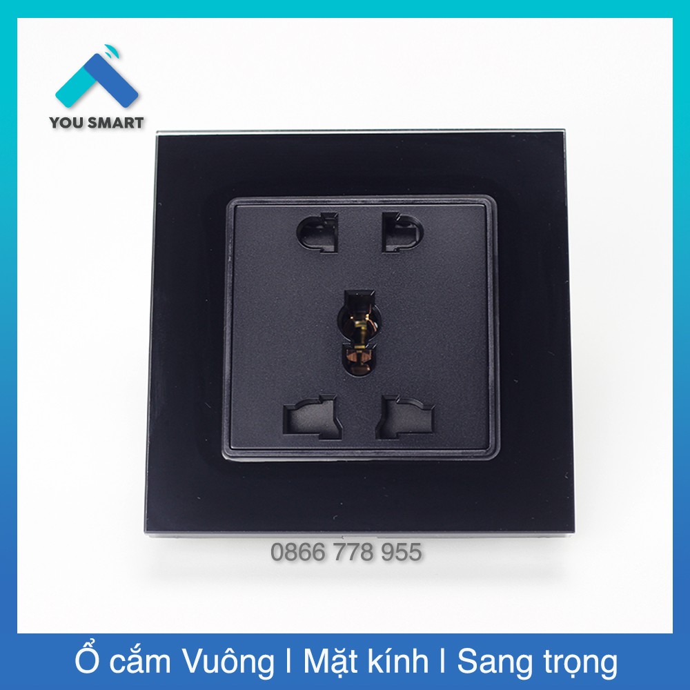 Ổ cắm Vuông mặt kính cường lực