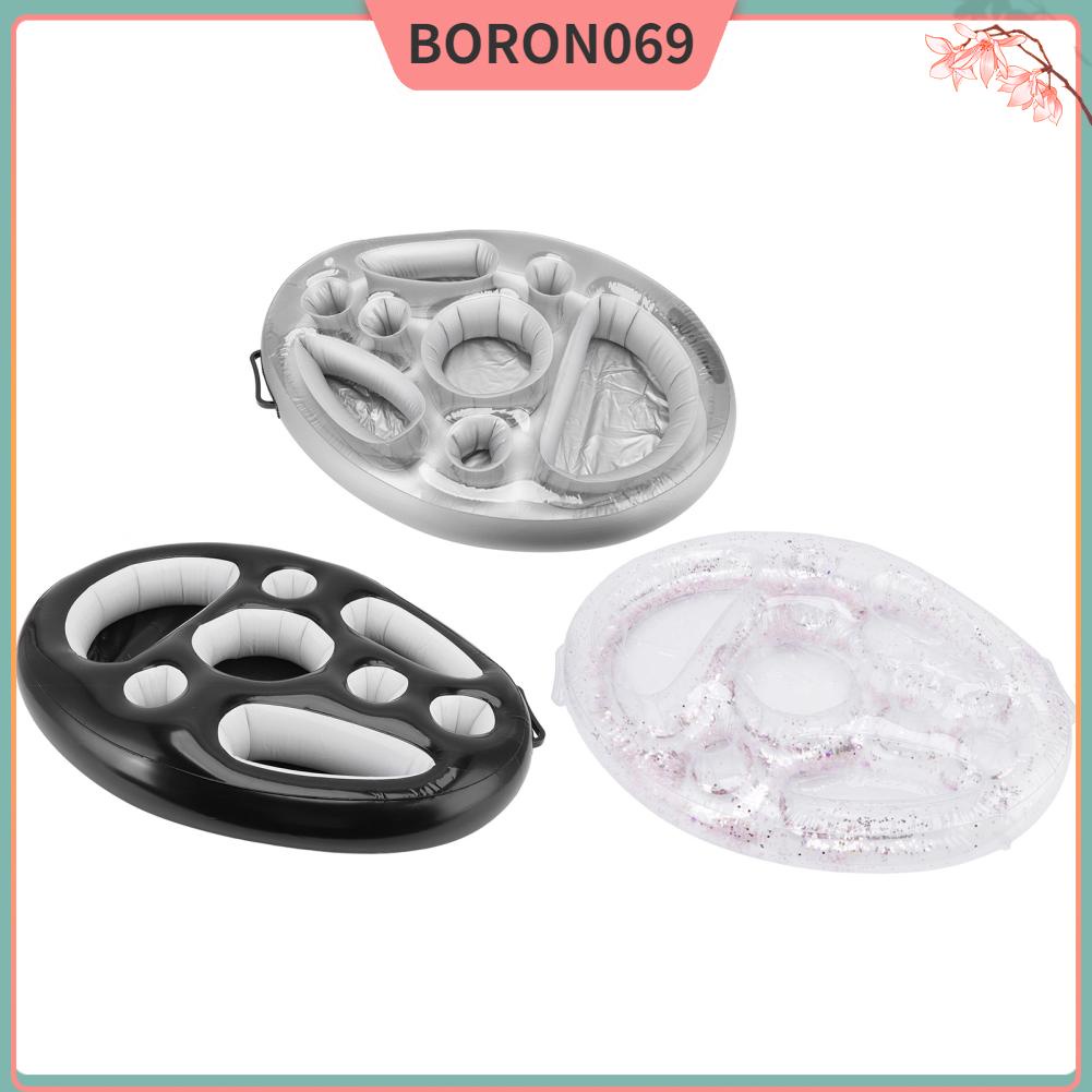 Giá đỡ đồ uống có thể bơm hơi PVC Bể bơi nổi Khay đựng rượu trái cây Điện thoại di động Nước cho bữa tiệc ở bể Boron069