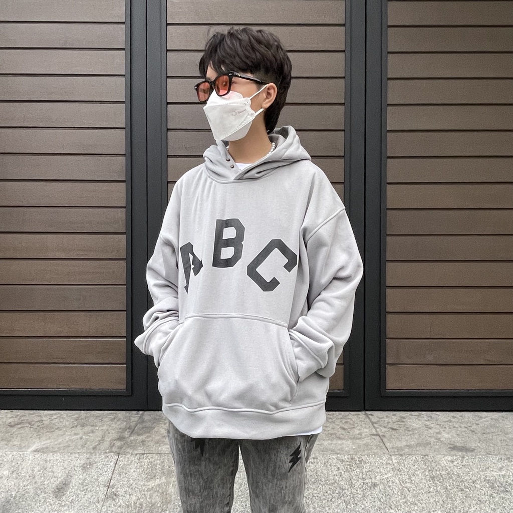 Áo hoodie unisex in ABC áo khoác nỉ ABC có tag cao su