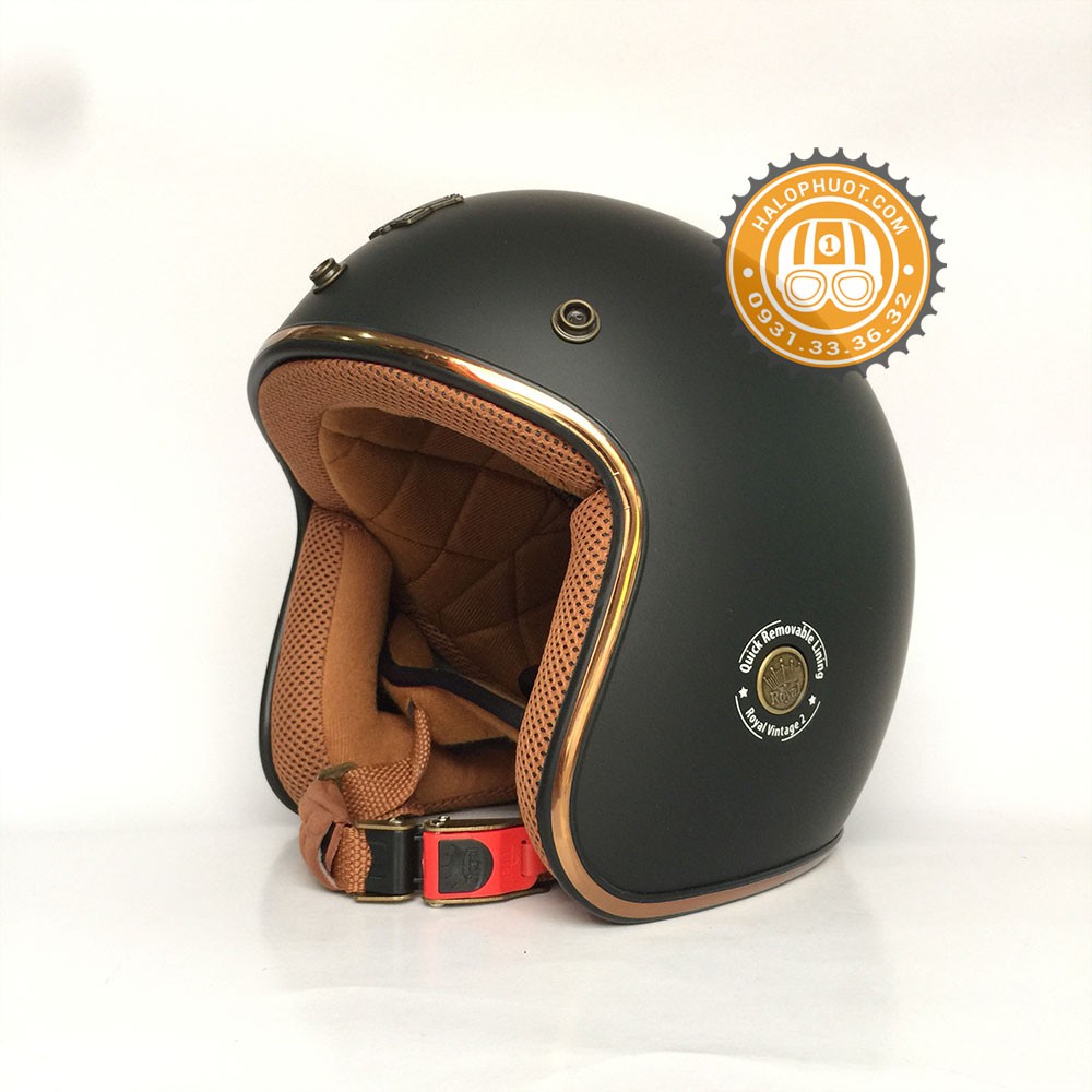 Nón bảo hiểm 3/4 Luxury Royal M20C Đen Nhám