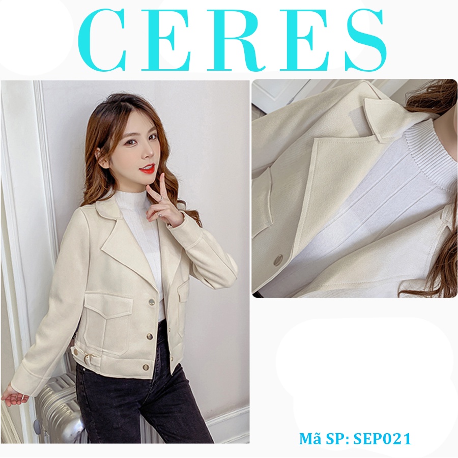 CERES - Áo khoác dạ dáng vest, có lớp lót, thiết kế thời trang. | BigBuy360 - bigbuy360.vn