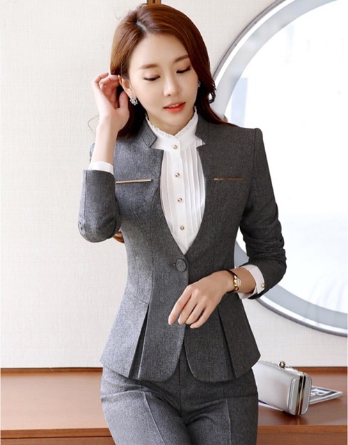 Set bộ vest kiểu dáng Hàn Quốc bao đẹp size M L XL