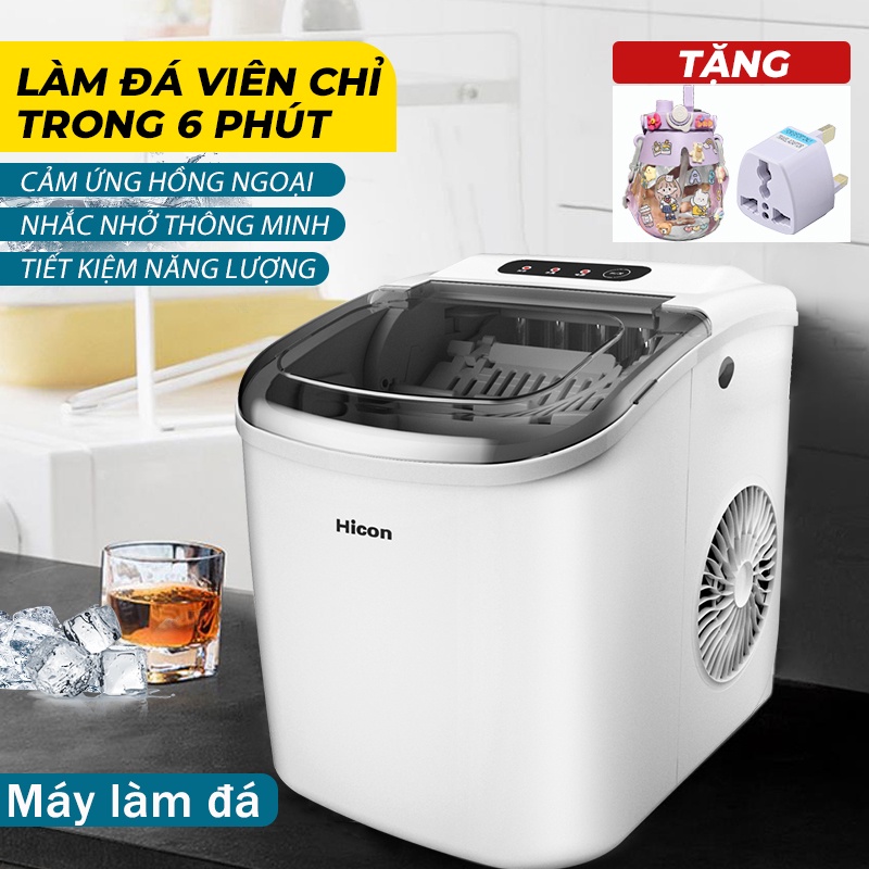 Hicon Máy làm đá mini điện gia đình Máy làm đá tự động Máy làm đá nhanh máy làm đá viên