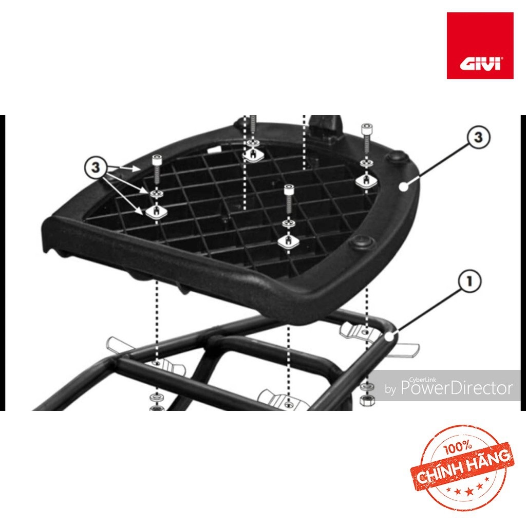 Đế Nhựa GiVi MP60-MP70 dành cho Thùng từ 26 lít --> 43 lít | DV AUTO MART