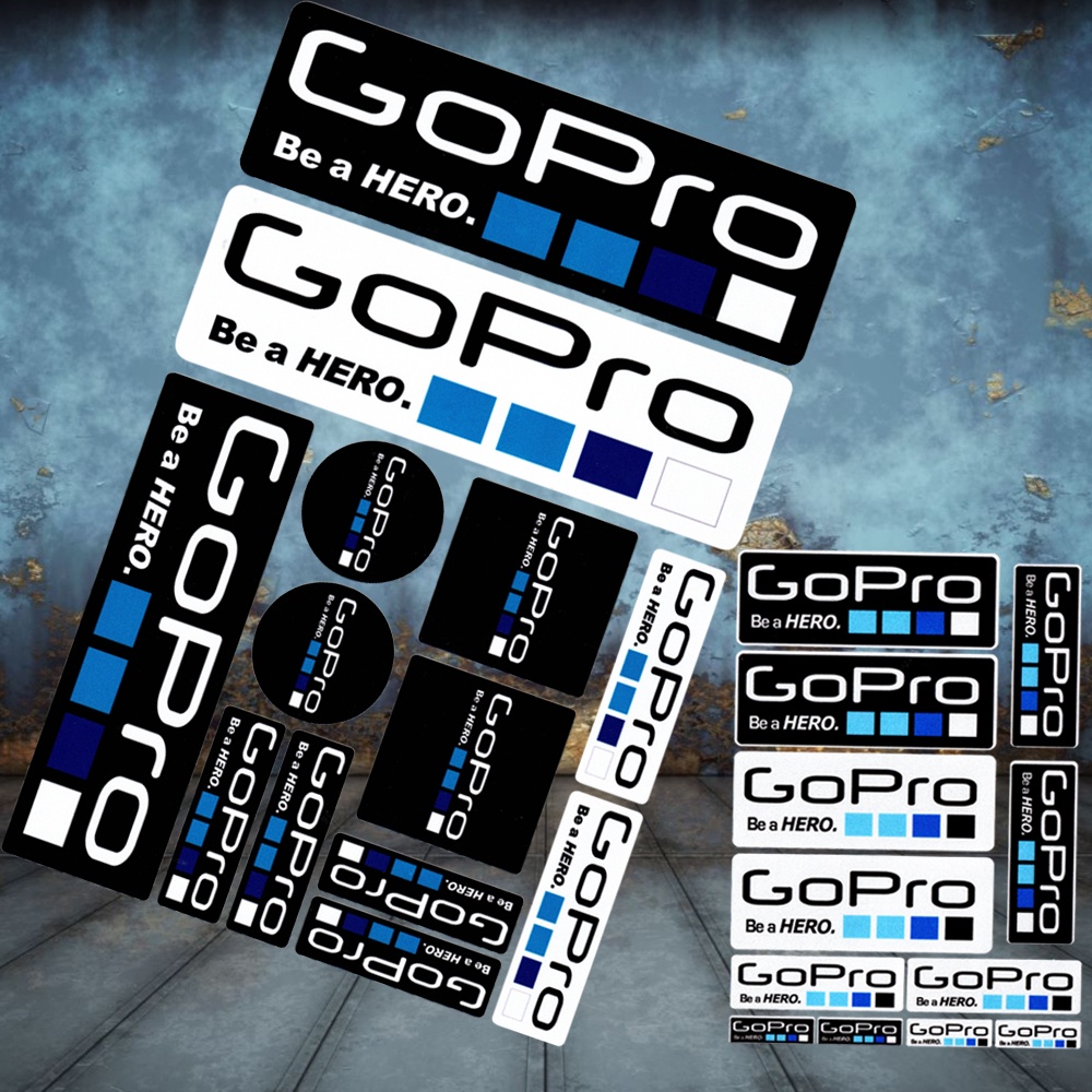 Miếng Dán Phản Quang Hình Logo Gopro Trang Trí Thân Xe Mô Tô Mũ Bảo Hiểm