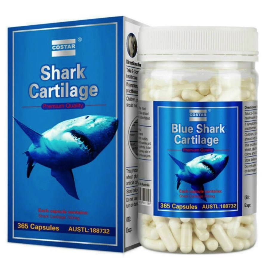 Viên uống sụn vi cá mập shark cartilage 750mg của Úc loại 365 viên