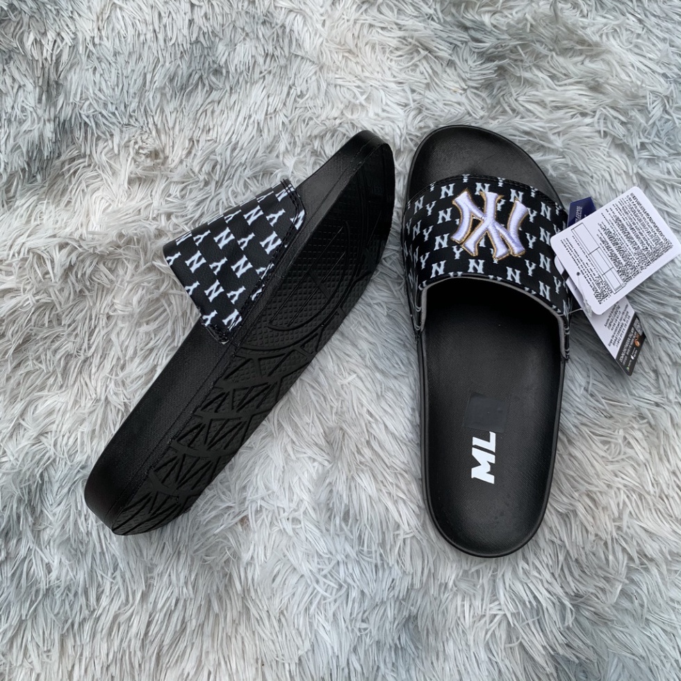 Dép 𝐌𝐋𝐁 ny Chữ Thêu Sắc Nét Hàng Cao Cấp Đầy Đủ Màu Sắc, Dép Quai Ngang Nam Nữ Thời Trang Hottrend
