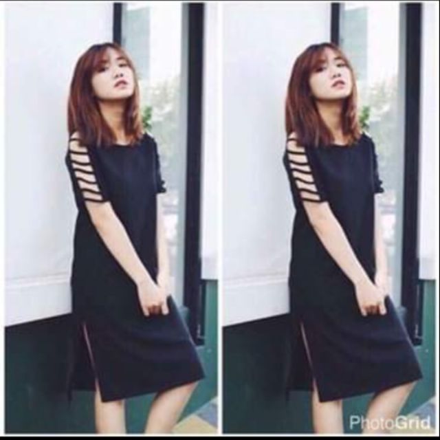 Đầm suông tay đan dây