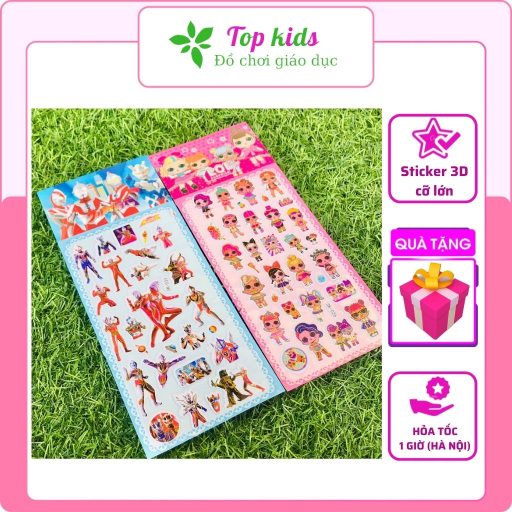 Sticker dán sổ đồ chơi dán hình dễ thương cute nổi 3D kích thước 0.7x17cm nhiều mẫu đa dạng cho bé trai bé gái - TOPKIDS