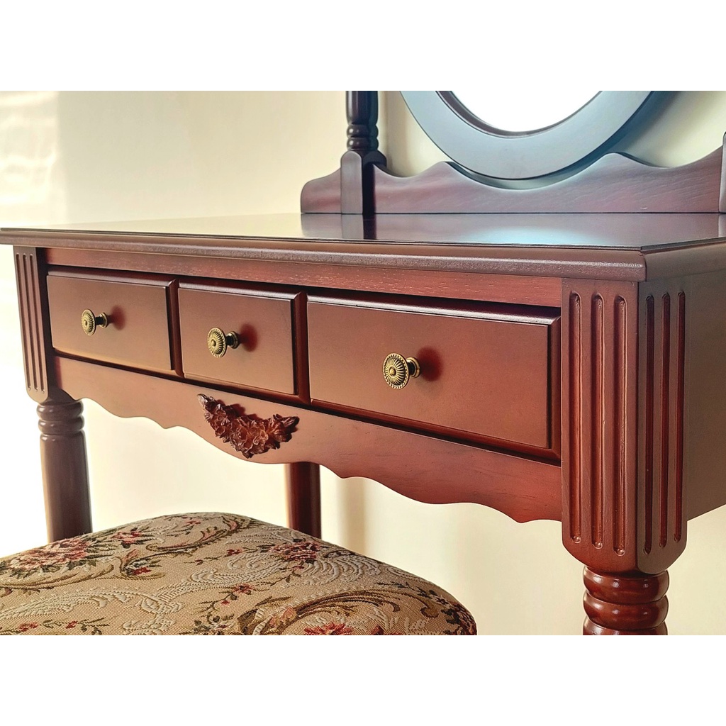 Bộ Bàn Phấn Gỗ Nhiều Màu, Bộ Bàn Ghế Trang Điểm Gỗ Thông Trang Nhã - Hàng VN Xuất Khẩu