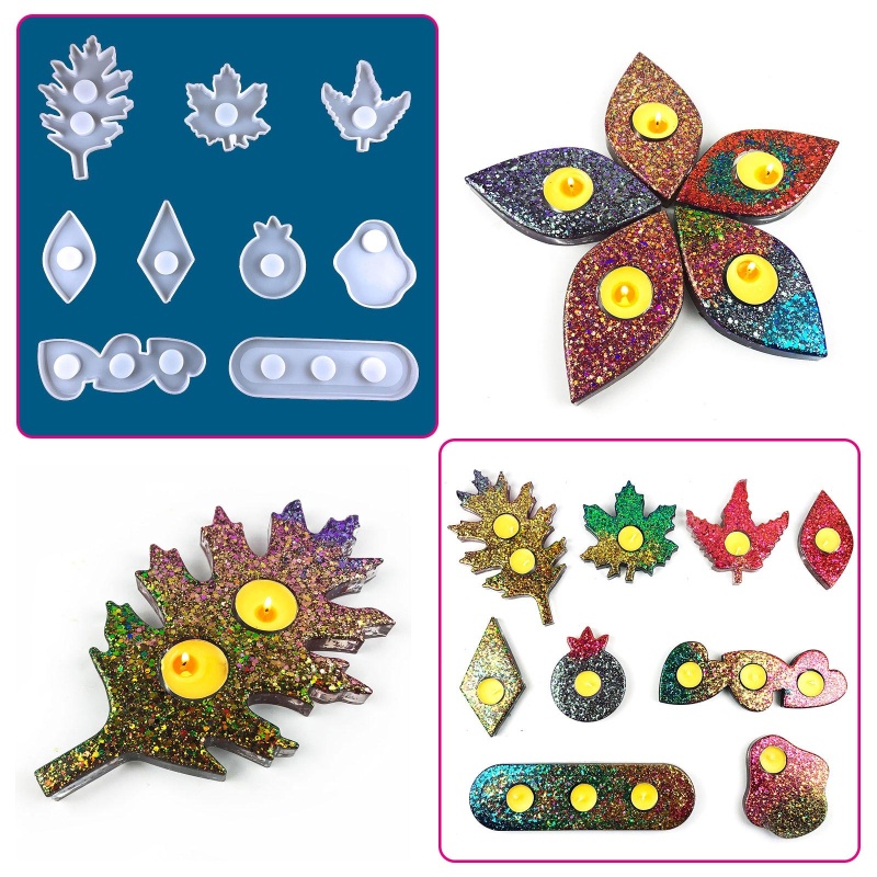 Khuôn Làm Nến / Xà Phòng Handmade Hình Chiếc Lá Bằng Silicone DIY