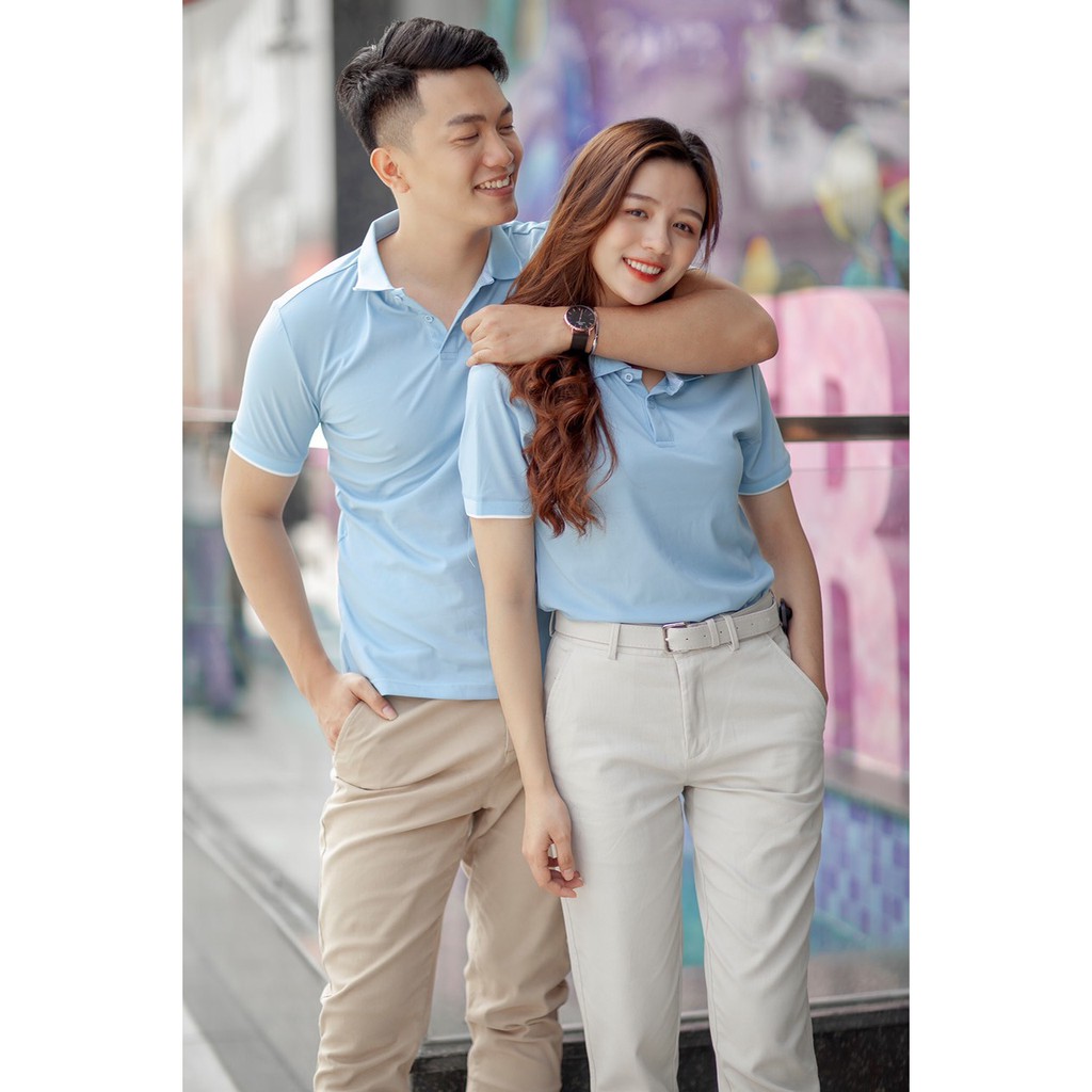 Áo thun cặp cotton xịn cổ trụ MAS1203202