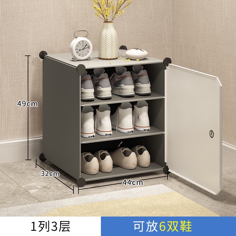 Tủ nhựa đựng giày lắp ghép 3 ngăn đựng 6 đôi giày. Kích thước cao 45cm rộng 45cm sâu 32cm.