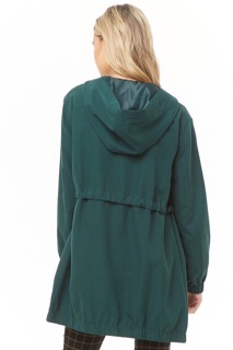 Áo Khoác F21 Thắt Eo Có Mũ Form Dài Polyeste - 0640