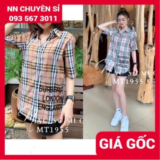 Áo sơ mi bbr nữ phom dài hàng đẹp vải mềm MT1955