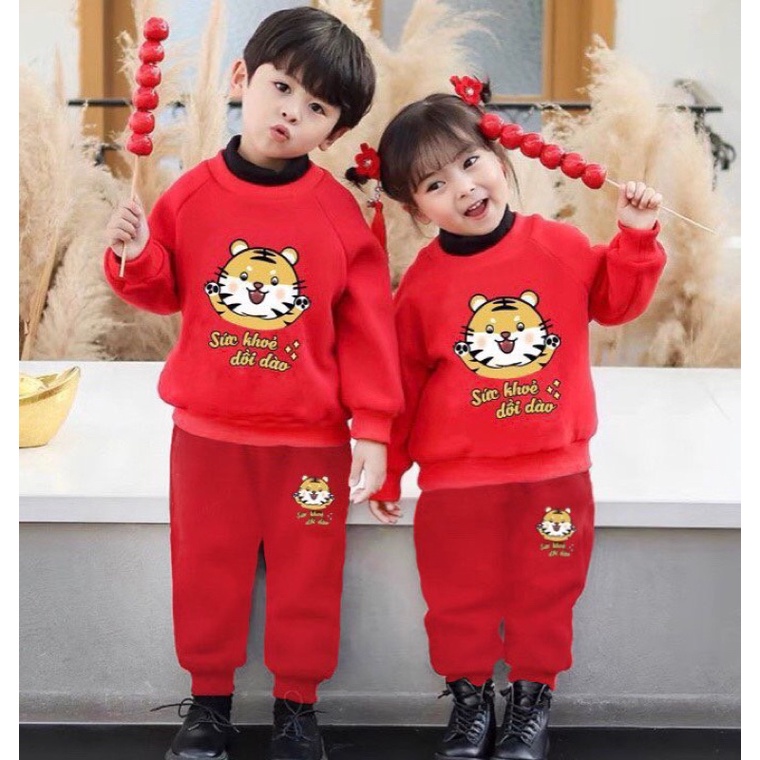 Bộ nỉ ĐỎ đón Tết cho bé