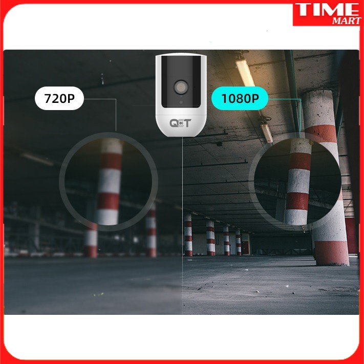 Camera ip tích hợp pin lưu điện 6700mAh ngoài trời QCT 1080p quốc tế [TIME_MART siêu thị tiện ích gia đình]