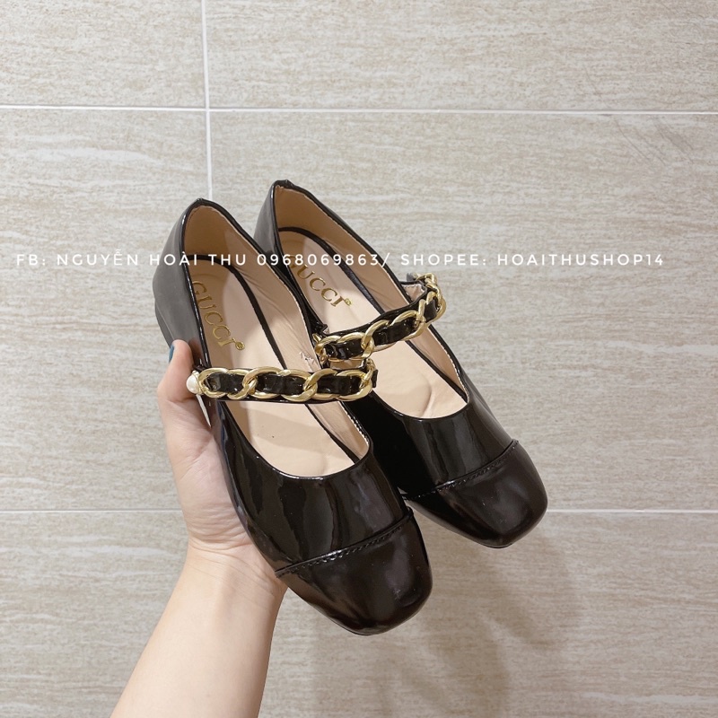 Giày pha màu quai xích ngọc tiểu thư siêu đẹp