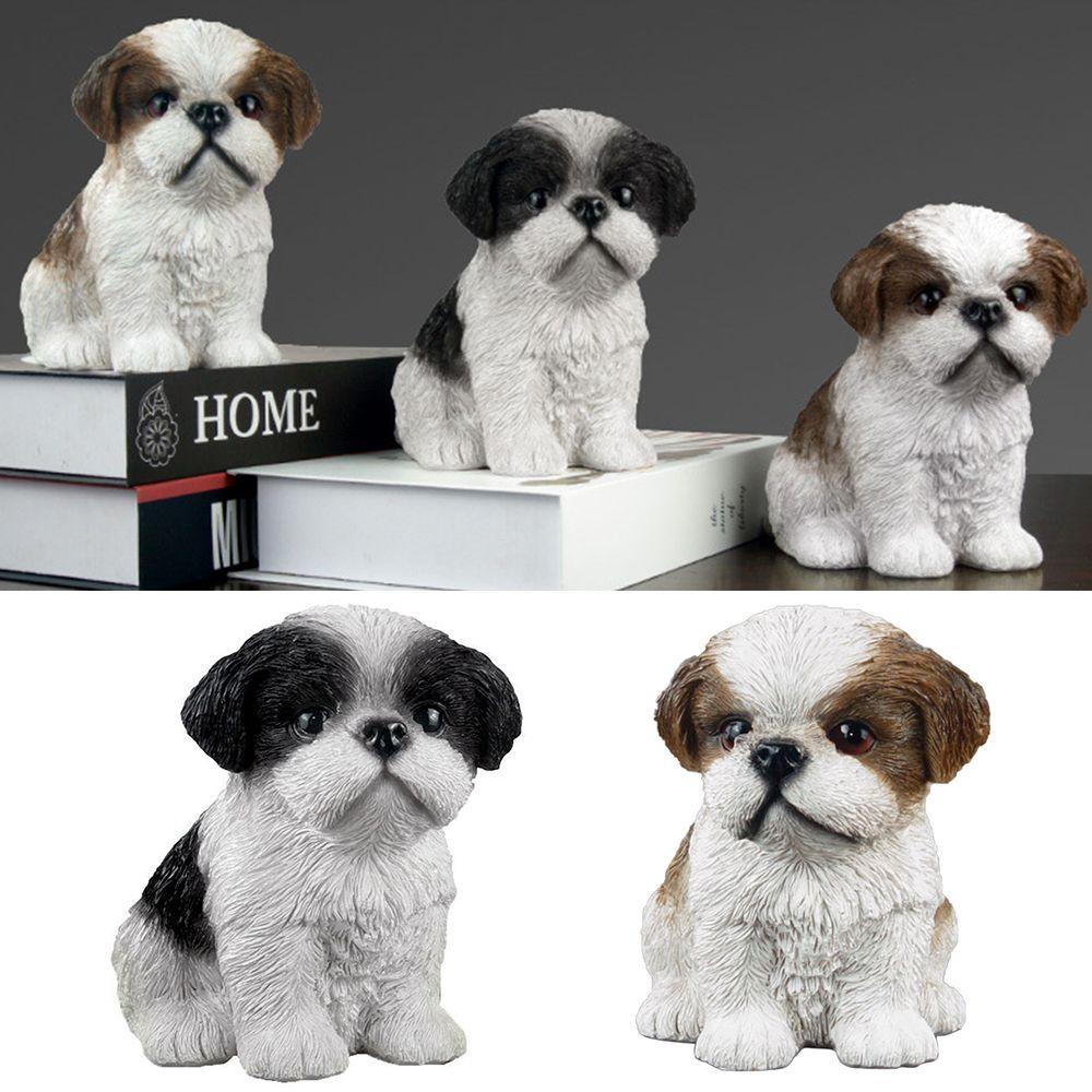Mô Hình Chú Cún Bằng Nhựa Resin Mini Để Bàn Trang Trí