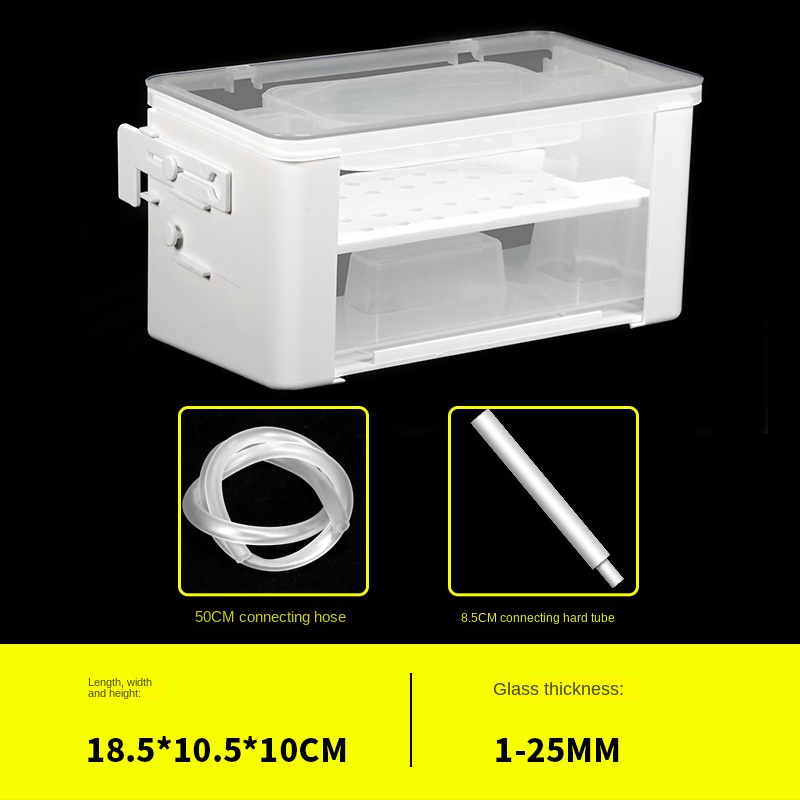 Bể cá nhỏ giọt hộp nước màn lọc hộp được đặt trên một bộ lọc ba trong một bể rùa rùa nước thấp lọc nước