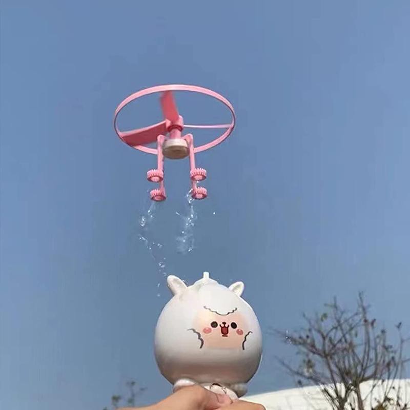 Đồ chơi Thổi bong bóng xà phòng kèm chong chóng quay bay lên không trung không dùng pin