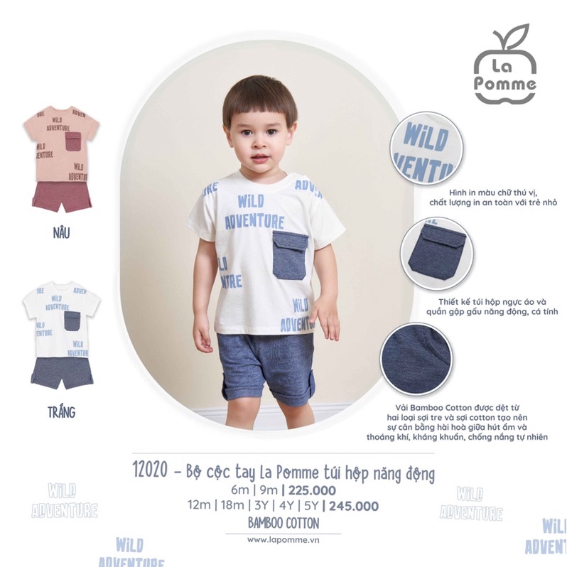 Lapomme - Bộ cải phối thời trang modal mềm trai gái thu đông