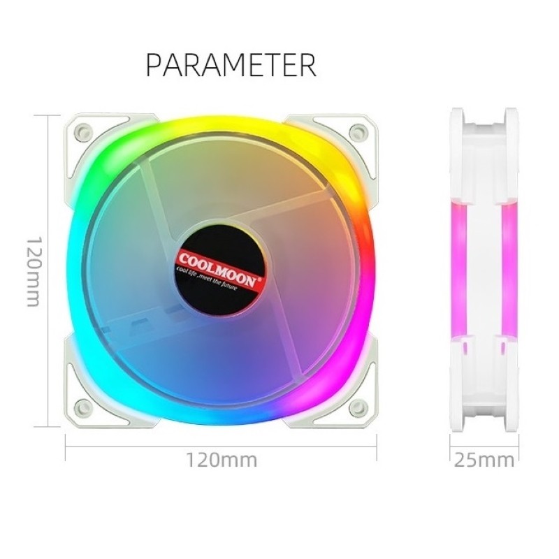 Quạt Led RGB Coolmoon SJ1 12cm cho máy tính