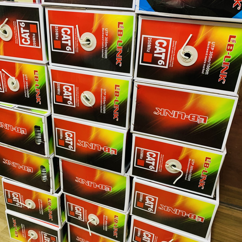 Dây mạng lan cat 6 bấm sẵn 2 đầu dùng cho máy tính, laptop, wifi chính hãng