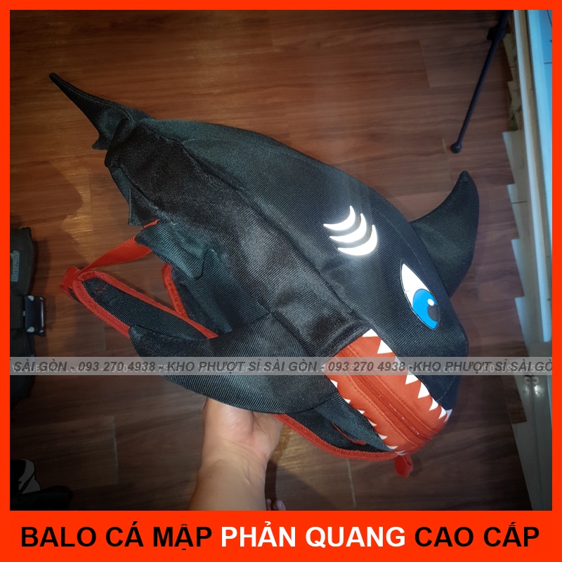 CHỌN MÀU - Balo cá mập phản quang đựng mũ bảo hiểm fullface chính hãng SWAT - Balo phản quang cá mập 3D đi phượt