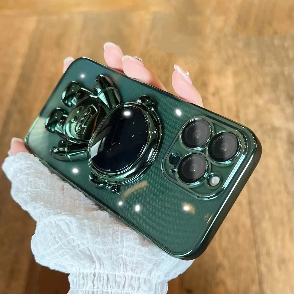 Ốp Điện Thoại TPU Dẻo Họa Tiết Phi Hành Gia Kèm Giá Đỡ Chống Rơi Cho Iphone 13 12 11 Pro Max Xs Max Xr 8 7Plus
