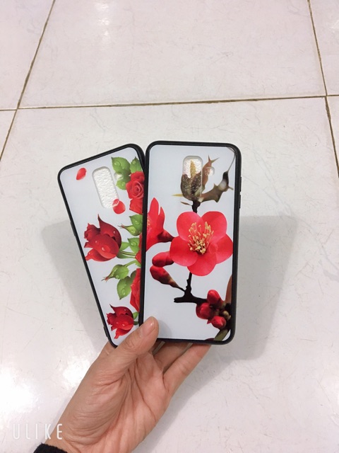 Ốp sam sung J8 (2018); A6 Plus hoa mầu đỏ