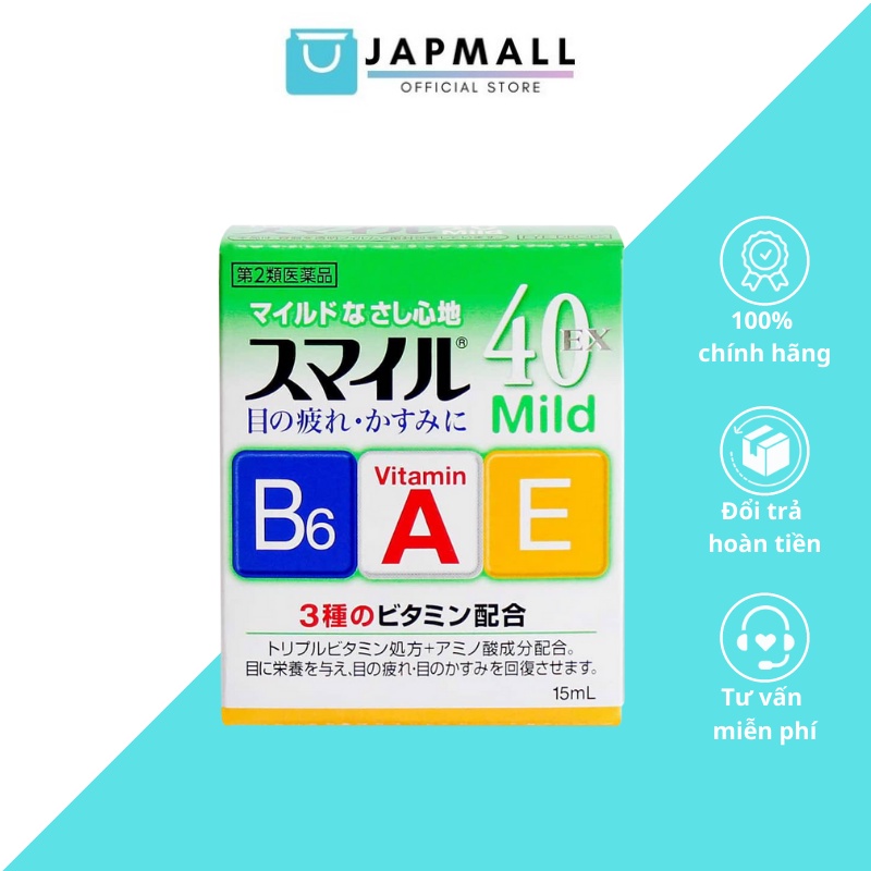 Nước nhỏ mắt SMILE nhật bản 15ml dưỡng mắt, chống mờ, mỏi mắt| 2 loại thường và siêu dưỡng Japmall