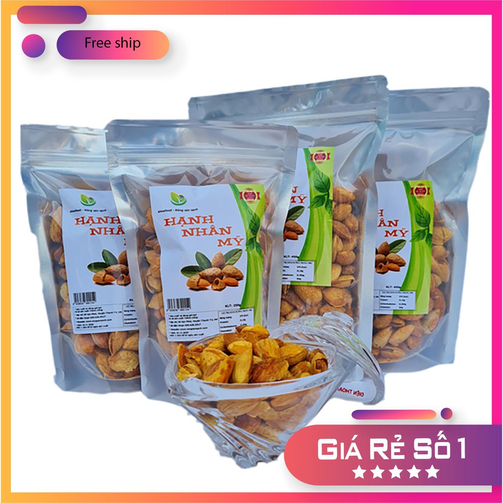 450g Hạt Hạnh Nhân Mỹ ❌FREESHIP❌ Vỏ Mỏng Rang Bơ - California Buttered Almond Size VIP