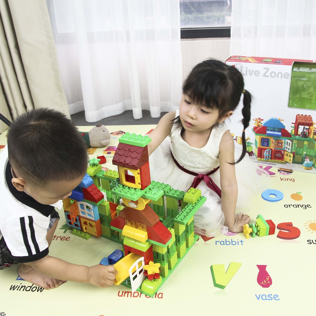 Đồ chơi lắp ghép smoneo duplo xếp hình Tàu Hỏa - 55 mảnh ghép Toyshouse -77001